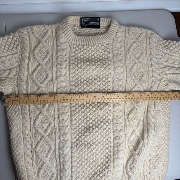Vintage Standun Ireland Cream Cable Knit Sweater Chunky Textured - Picture 5 of 5